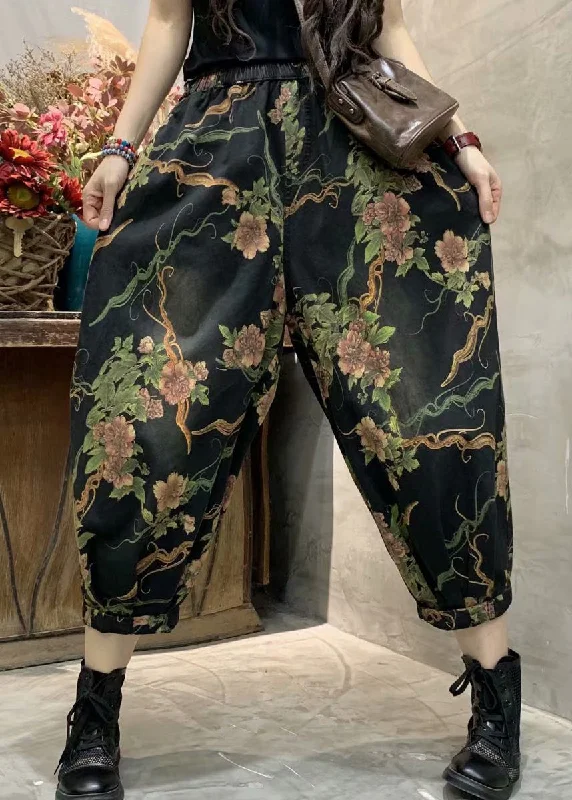 Limited Offer Spring New Print Elastic Waist Denim Lanterns Pants