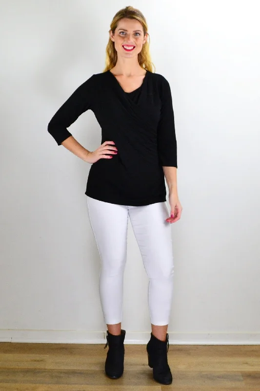 Weekend Bargains Galore Black Bamboo Jersey Tunic Top