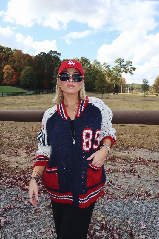 Take Action Varsity Knit Cardigan