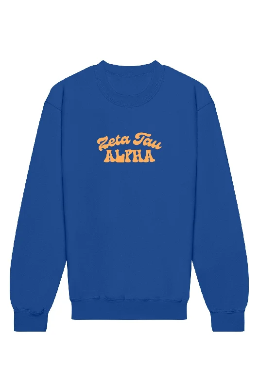 Bargain Bin Zeta Tau Alpha Vintage Hippie Crewneck Sweatshirt