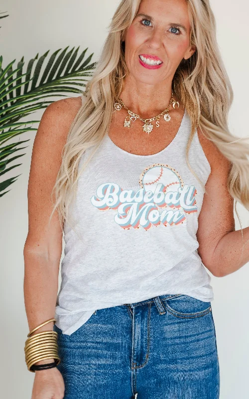 Get It Before It’s Gone Heather Grey Baseball Mom Racerback Tank Top