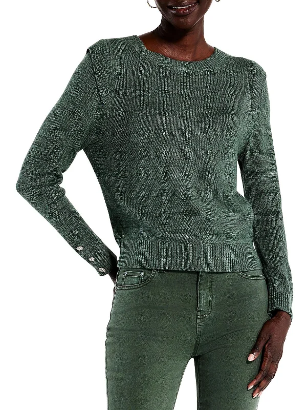 Mega Discount Playful Womens Heathered Button Detail Pullover Sweater