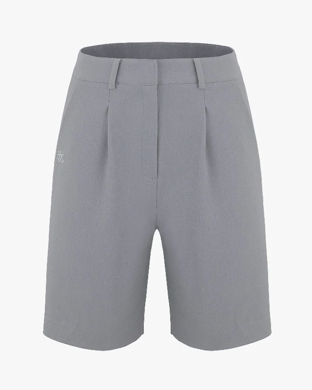 Weekend Deals to Brighten Your Day Pintuck Bermuda Shorts - Grey