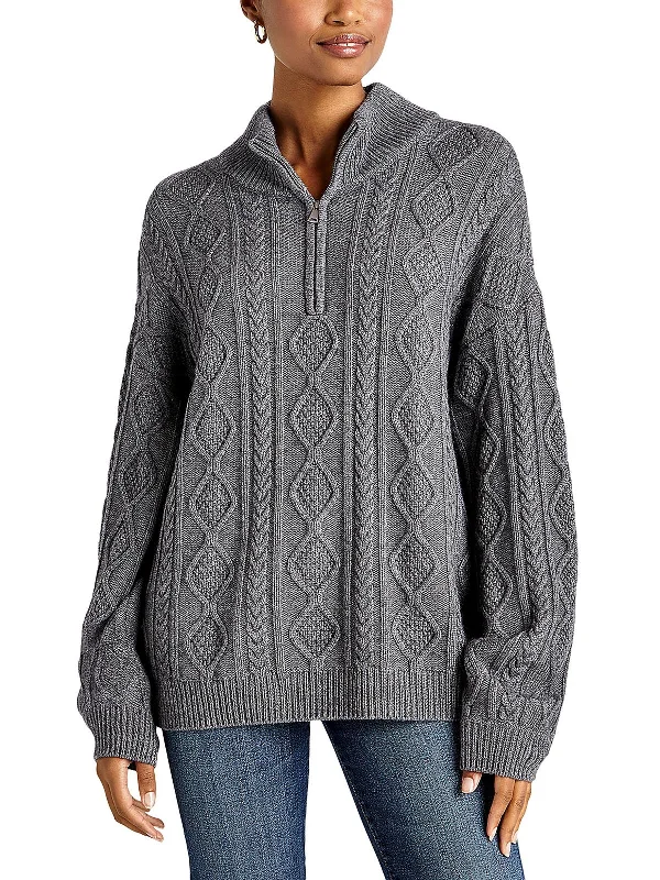 Unbeatable Deal Dakota Womens Cable Knit 1/4 Zip Pullover Sweater