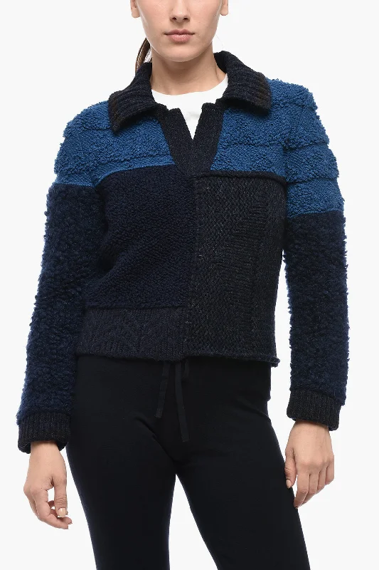 Best Seller Bottega Veneta Polo Neck Wool Crop Pullover