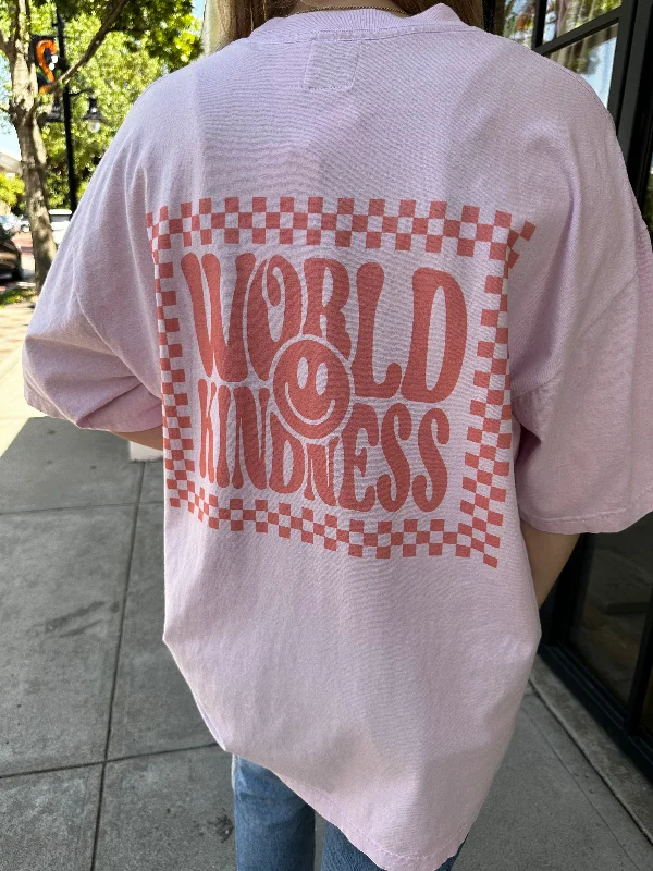 One-DAY Sale The World Kindness Oversized Graphic T-Shirt