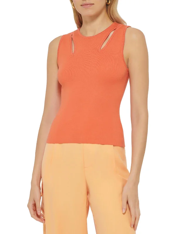 Weekend Discounts to Delight Womens Cut-Out Layering Tank Top Sweater