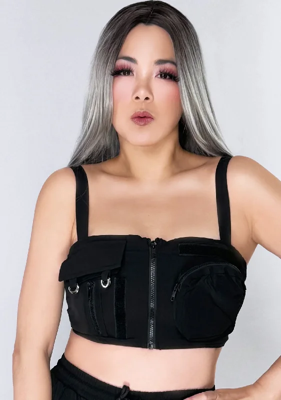 Deal of the Day Metro Chic Black Cargo Crop Top