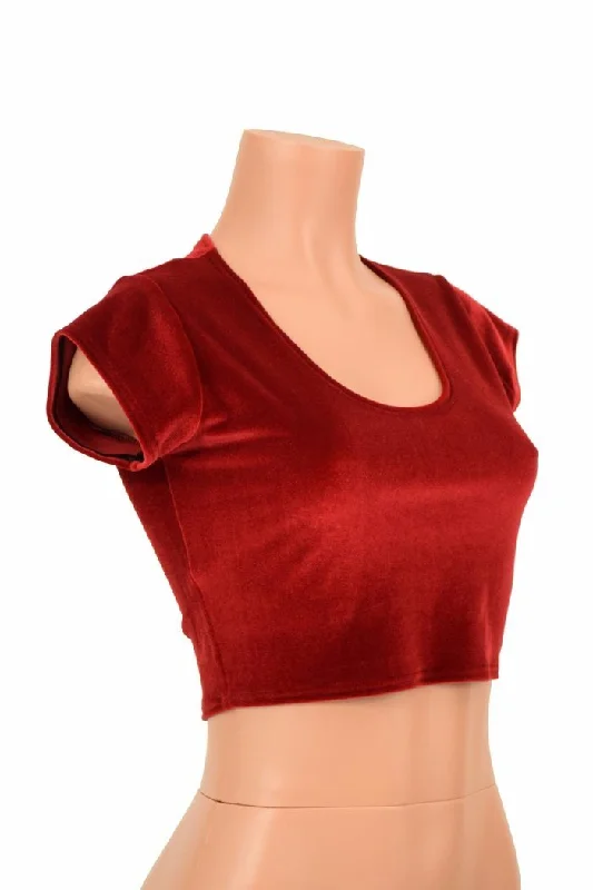 Low Prices Red Velvet Crop Top