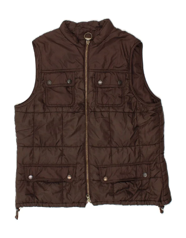Year-End Sale BARBOUR Womens Padded Gilet UK 16 Large Brown