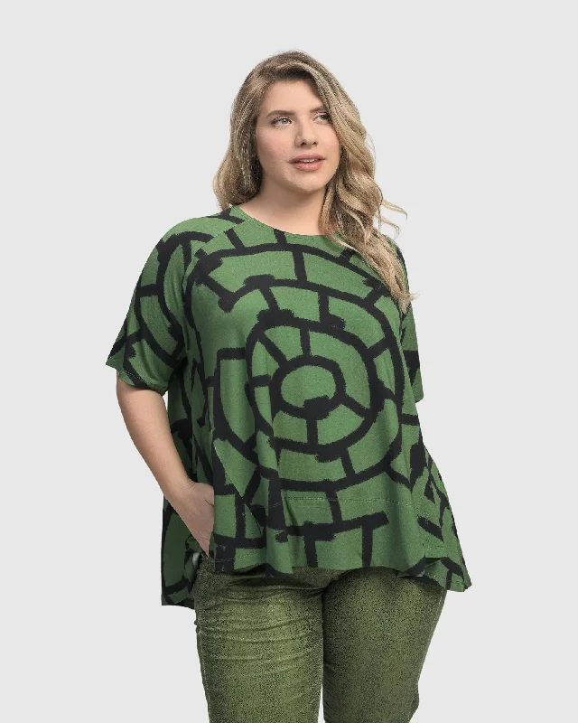Super Sale Hypnotic Swing Tunic Top, Clover