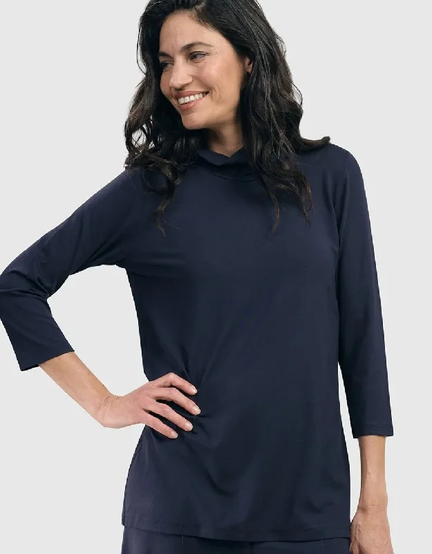 Lowest Price Essential Mockneck Top, Navy
