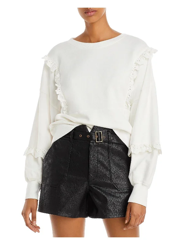 Overstock Sale Castelle Womens Lace Trim Knit Pullover Sweater