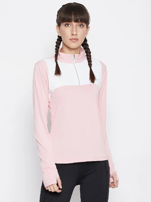Savings Event JUMP USA Women Turtle Neck Front Zip T-shirt