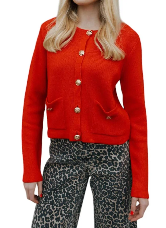 Weekend Savings Galore Sweater Cardigan In Red