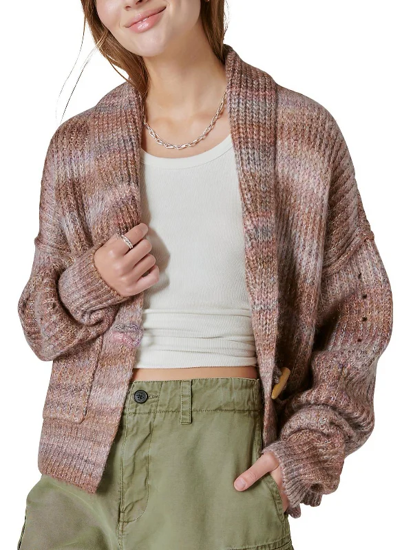 Weekend Offers That Dazzle Petites   Womens Striped Casual Wear Cardigan Sweater