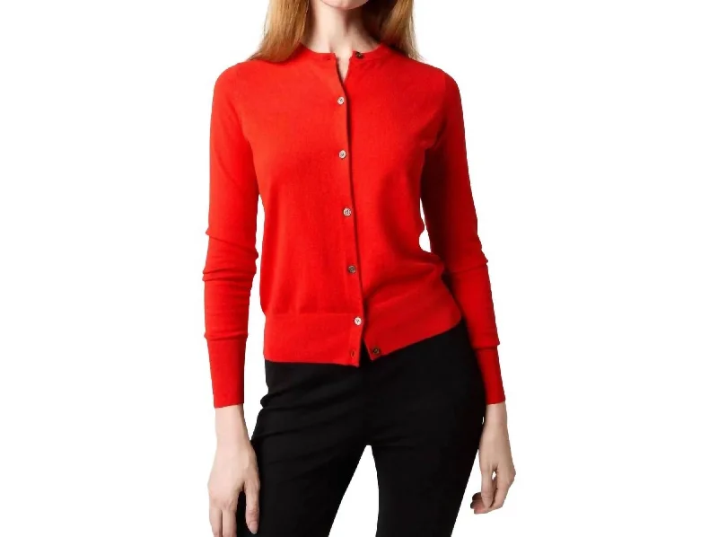 Online Exclusive Rosie Cardigan In Spice Cotton/silk Yarn