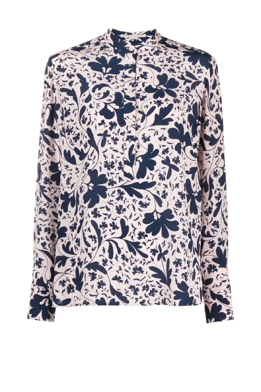 Discount Days Stella McCartney Collarless Silk Shirt - Multi Pink