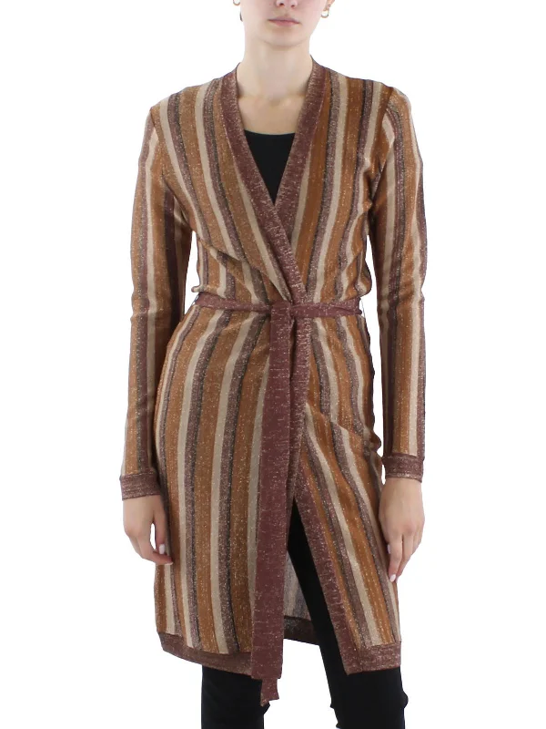 Today’s Deal Womens Metallic Open Front Cardigan Sweater