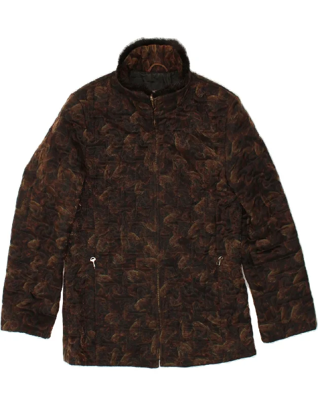 Instant Savings GERRY WEBER Womens Abstract Pattern Windbreaker Jacket UK 10 Small Brown Instant Savings GERRY WEBER Womens Abstract Pattern Windbreaker Jacket UK 10 Small Brown