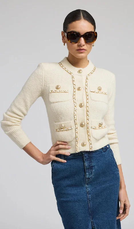 Super Savings Selma Chain Cardigan Ivory