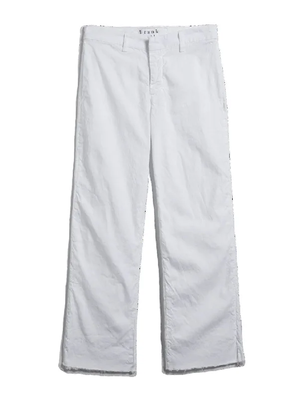 While Supplies Last FRANK AND EILEEN - KINSALE TROUSER IN PERFORMANCE LINEN WHITE