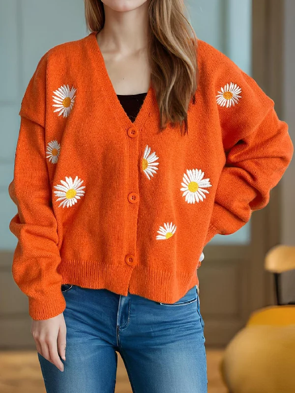Now or Never Daisy Button Up V-Neck Cardigan