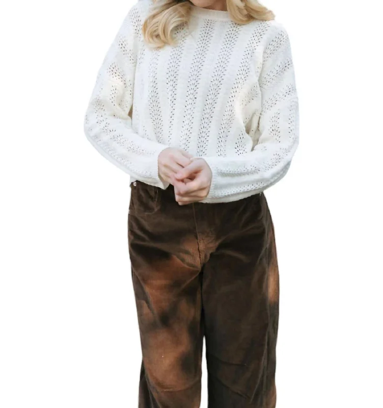 Weekend Discounts Worth Grabbing Crochet Sweater In Ivory