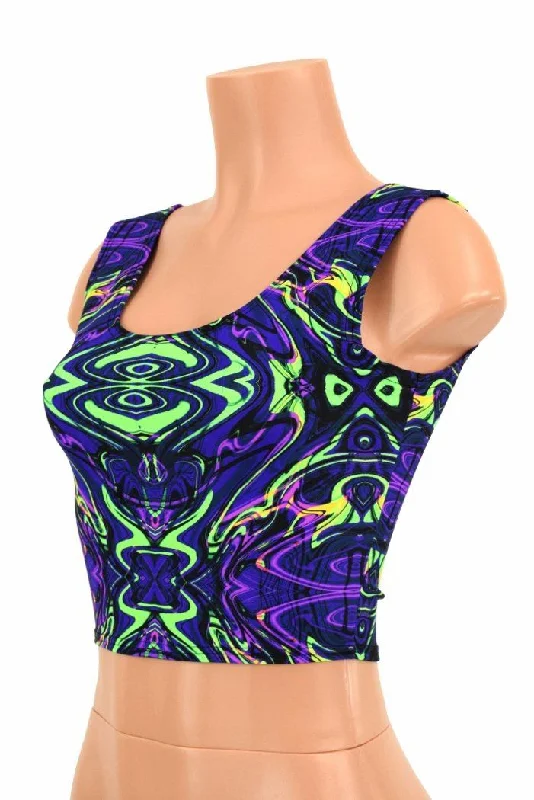 New Markdowns Neon Melt Crop Top