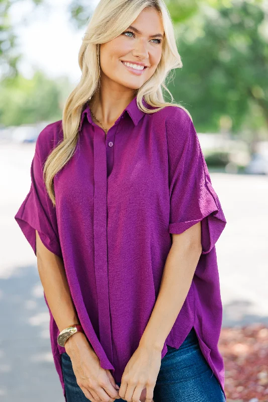 Weekend Bargains to Enjoy Think It Through Plum Purple Top