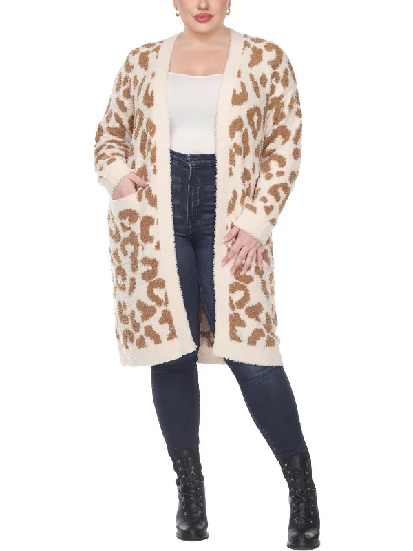 Great Bargains Plus Womens Knit Leopard Cardigan Sweater