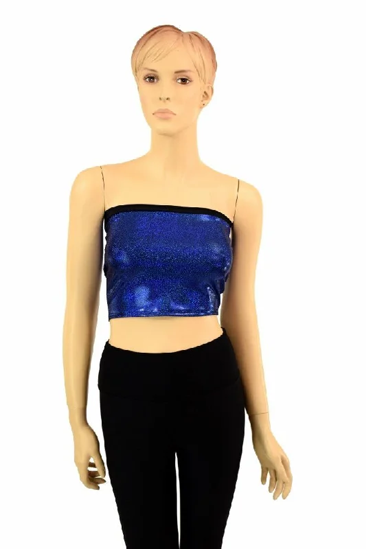 Pay Less Blue Sparkly Jewel Tube Top
