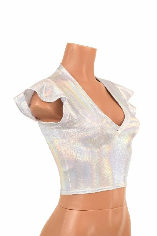 Hurry In Flashbulb Flip Sleeve Crop Top