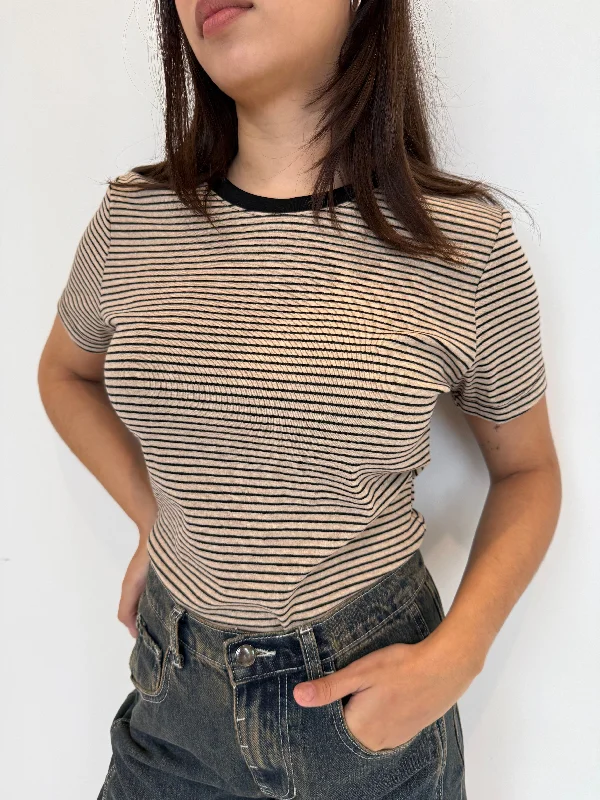 Daily Deals Victorie oat stripe top