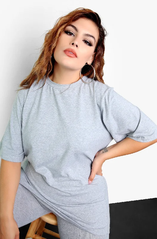 Super Deal Essential Longline Top - Grey