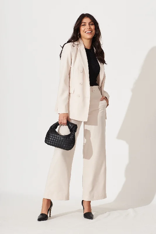 Weekend Deals That Please Alecia Wide Leg Pant In Beige