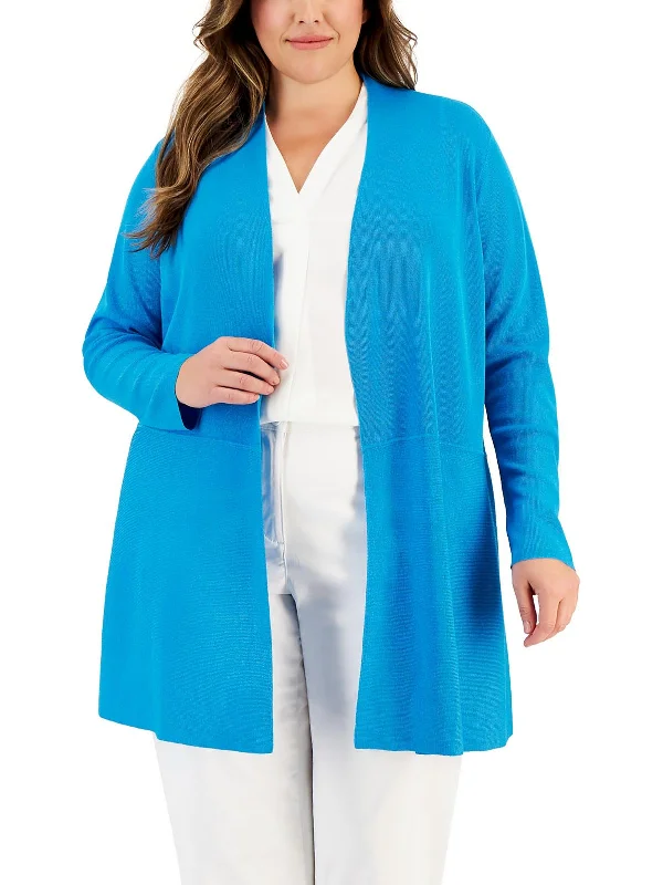 Discount Mania Plus Womens Solid Cardigan Sweater