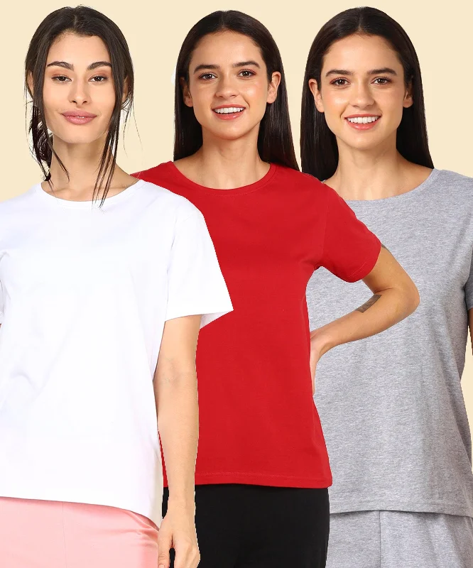 Savings Event Young Trendz Womens Regular Fit Combo Solid Tshirt