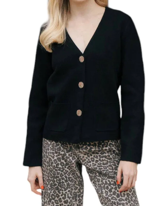 Weekend Bargains to Snag Button Up Cardigan In Black