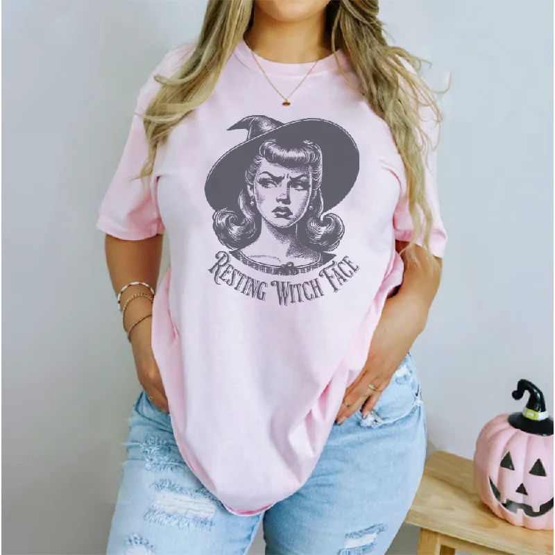 Big Discounts Resting Witch Face Retro Women's Halloween T-Shirt