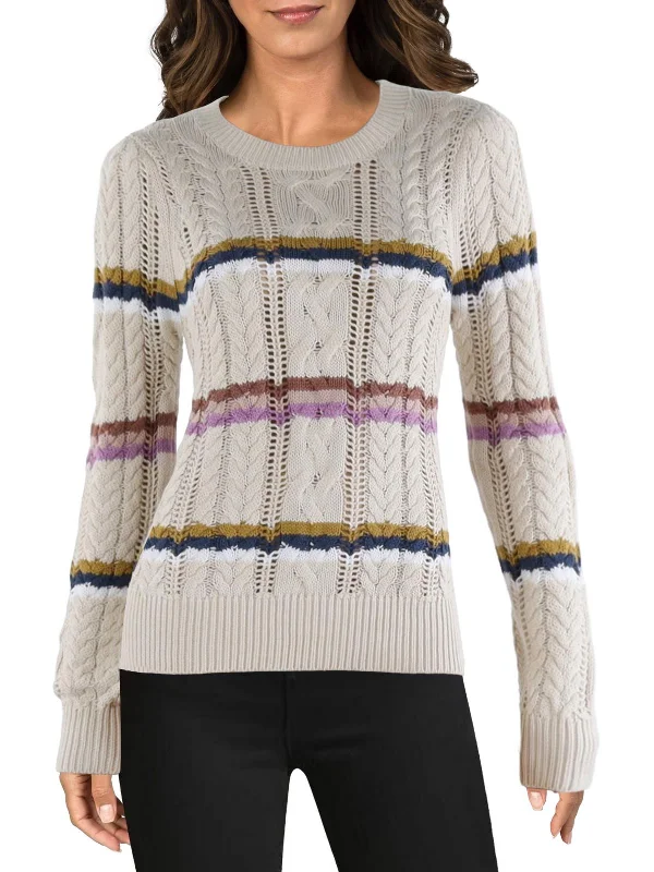 Super Savings Rossini Womens Open Stitch Crewneck Pullover Sweater