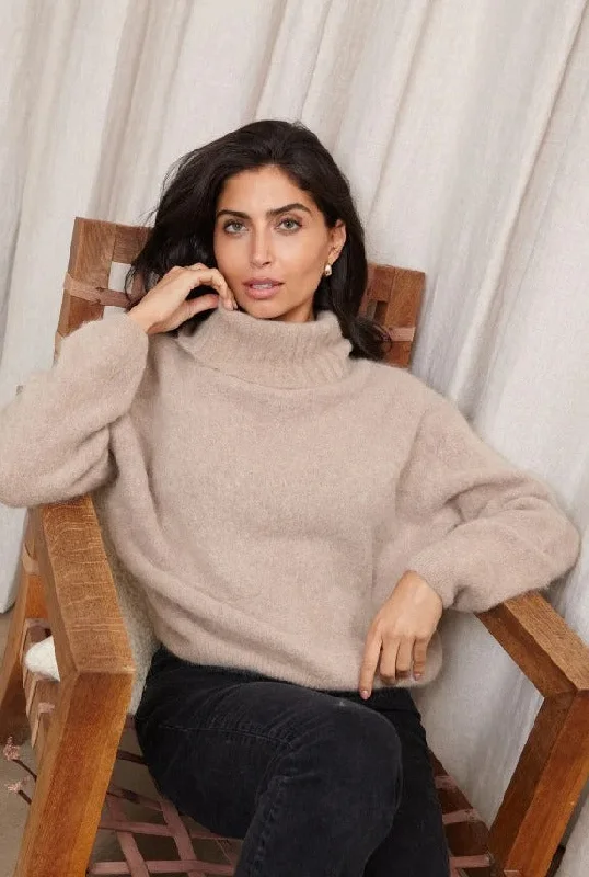 Year-End Sale Charli Noelia Alpaca Roll Neck Sweater in Smoke