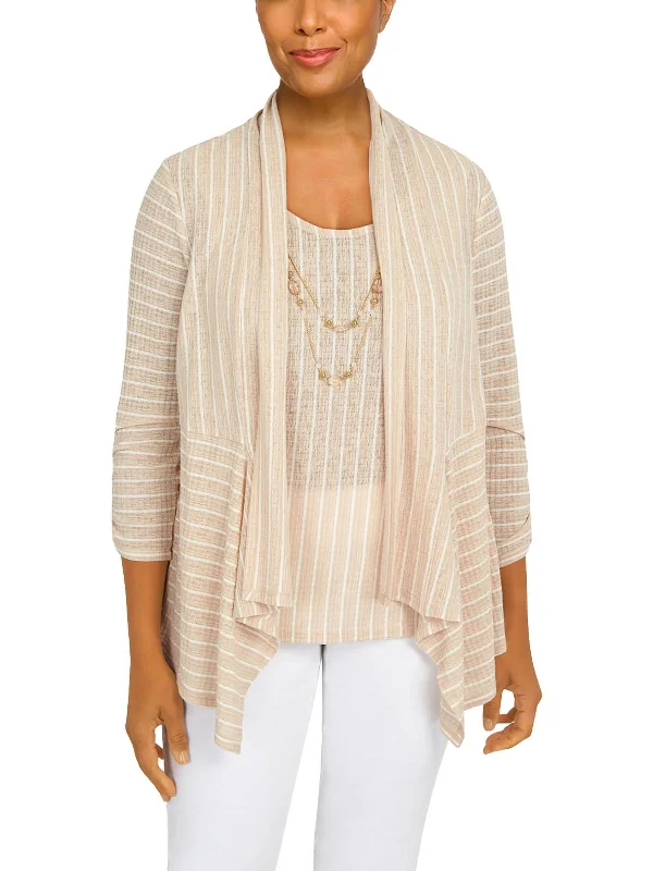 Unmissable Offer Petites Womens Ribbed Open Front Cardigan Sweater