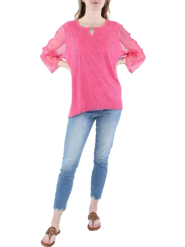 Online Only Womens Knit Mock-Neck Pullover Sweater
