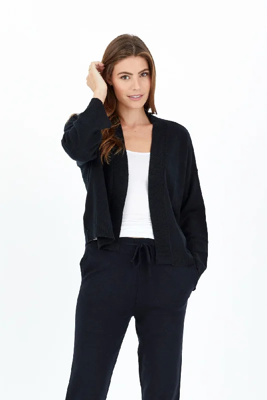 YEAR-End Clearance Rodney Open Cashmere Cardi - Black