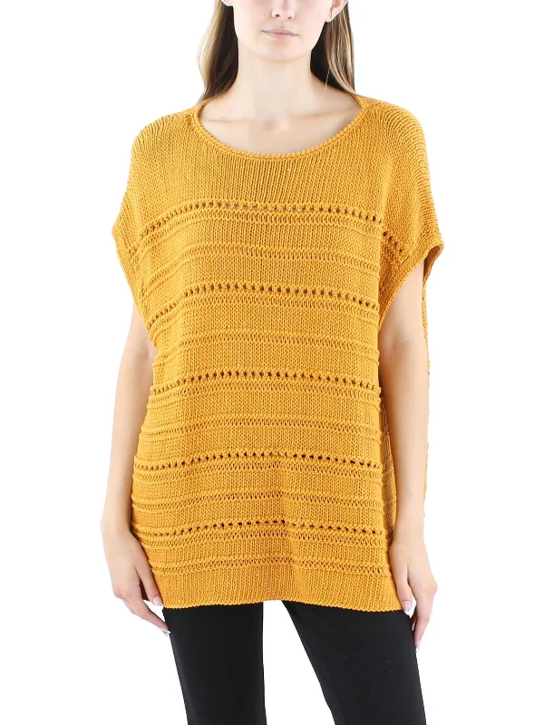 Shop and Save Womens Metallic Silk Pullover Sweater