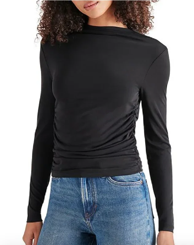 Weekend Offers That Impress Elvira Black Long Sleeve Top by Steve Madden