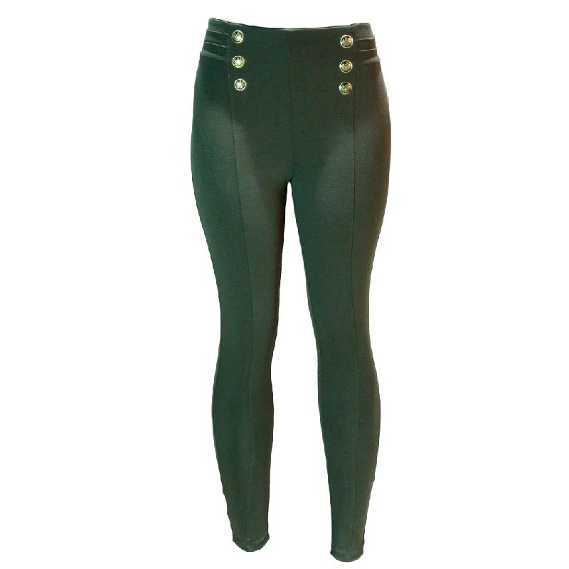 Special Price Green Leggings With Buttons