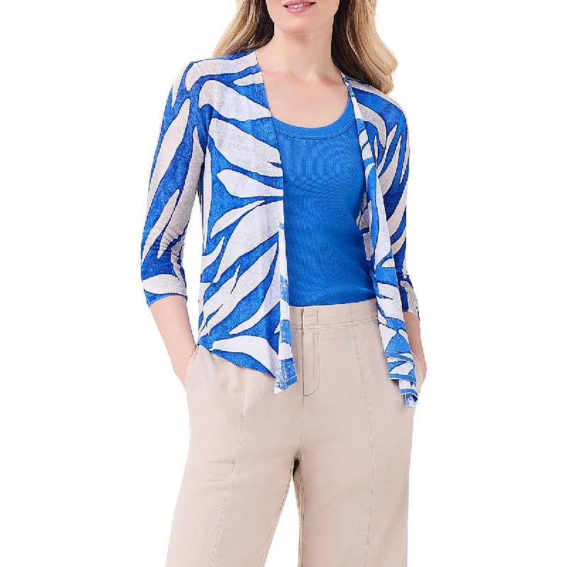Online Exclusive Womens Linen Blend Open Front Cardigan Sweater