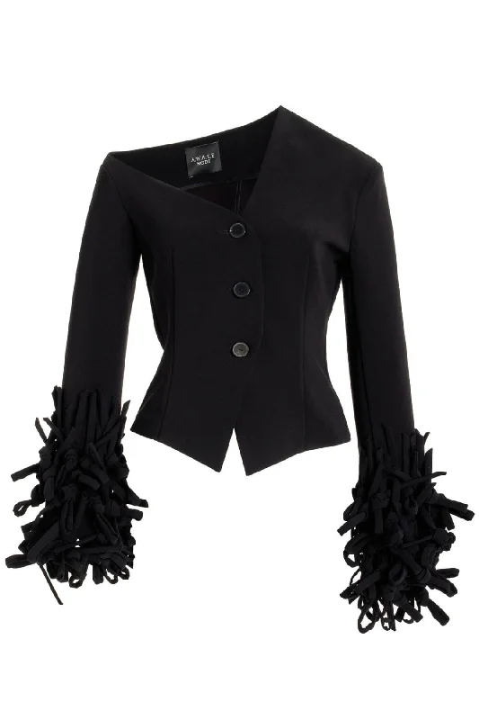 Take Action A.W.A.K.E. Mode Decorative Cuff Asymmetric Jacket - Black
